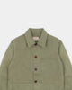 Woven Chore Coat - Sage Dry Waxed Cotton - View 7