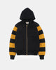 Full-Throttle Striped Moto-Hoodie - Black / Old Gold - View 1