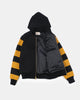 Full-Throttle Striped Moto-Hoodie - Black / Old Gold - View 2