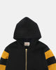 Full-Throttle Striped Moto-Hoodie - Black / Old Gold - View 3