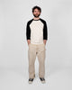 Heavy Duty Baseball Tee - 2-Tone Natural & Black - View 2