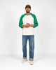 Heavy Duty Baseball Tee - 2-Tone Natural & Kelly - View 2