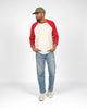 Heavy Duty Baseball Tee - 2-Tone Natural & Red - View 2