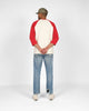 Heavy Duty Baseball Tee - 2-Tone Natural & Red - View 5