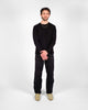 Heavy Duty Long Sleeve Tee - Non Pocket  w/ Cuff - Black - View 2