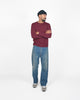 Heavy Duty Long Sleeve Tee - Single Pocket -Burgandy - View 6