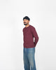 Heavy Duty Long Sleeve Tee - Single Pocket -Burgandy - View 2