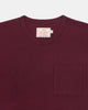 Heavy Duty Long Sleeve Tee - Single Pocket -Burgandy - View 7