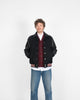 Raglan Varsity Jacket - Black / Off White & Scarlet - View 5