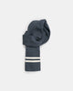 Striped Wool Scarf - Charcoal / Off White - View 2