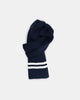 Striped Wool Scarf - Dark Navy / Off White - View 2
