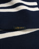 Striped Wool Scarf - Dark Navy / Off White - View 3