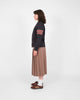 Women's Varsity Cardigan - Dark Charcoal / Forster Red & Off White - View 4