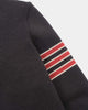 Women's Varsity Cardigan - Dark Charcoal / Forster Red & Off White - View 9