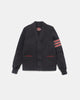 Women's Varsity Cardigan - Dark Charcoal / Forster Red & Off White - View 1