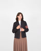 Women's Varsity Cardigan - Dark Charcoal / Forster Red & Off White - View 6