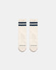 Heavy Duty Wool Socks -  Off White Navy - View 3